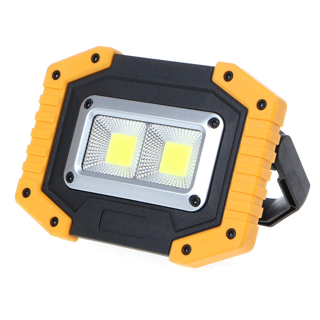 BANGNA Portable 2 COB LED Work Light - 1000LM Waterproof Outdoor Flood Light for Camping, Emergency, Garage, Workshop & Job Site | Rechargeable Flashlight for Power Outages, Hiking & Night Work