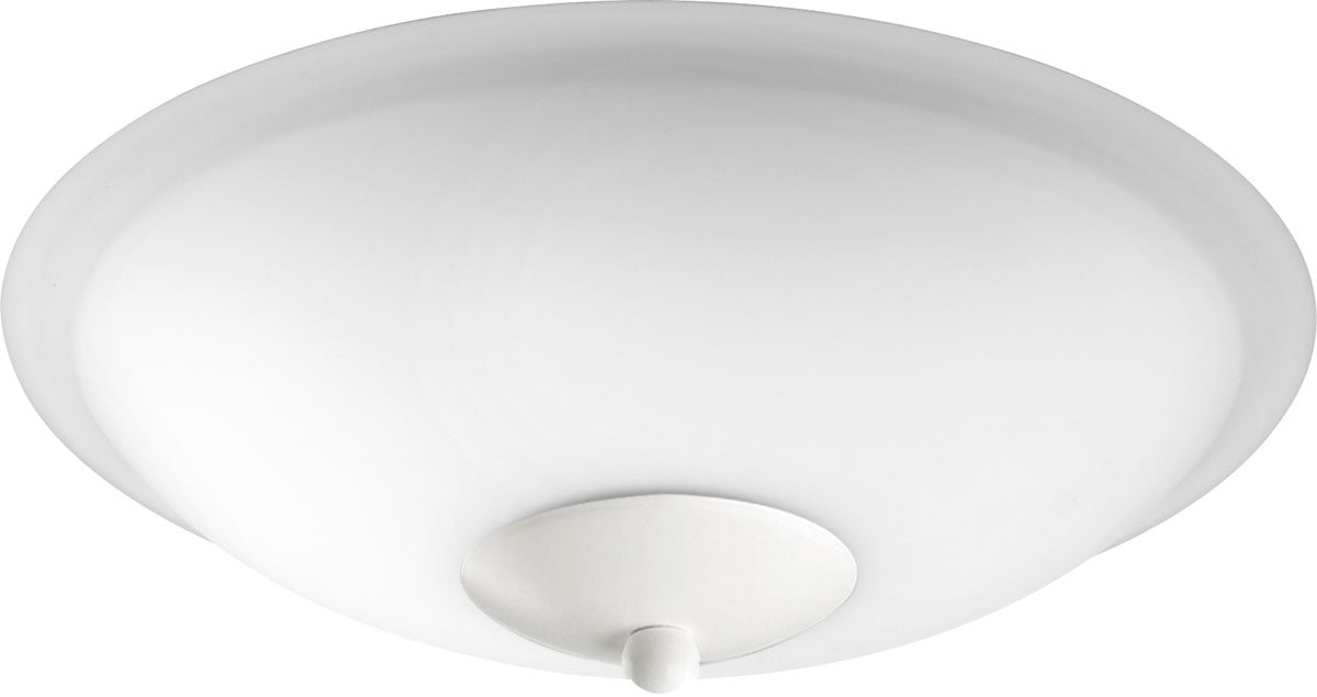 12W 2-Light LED Ceiling Fan Light Kit in Studio White with Satin Opal Glass - Perfect for Bedroom, Living Room, and Office Lighting