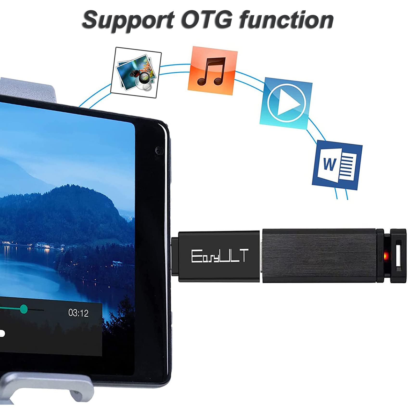 EasyULT USB C to USB 3.0 Adapter Converter - USB Type C Male to USB 3.0 Female OTG Thunderbolt 4/3 Compatible with MacBook Pro 2022, iPad Mini, Samsung Galaxy S24/S23/S22 - Perfect for Data Transfer, Charging & Connecting Peripherals