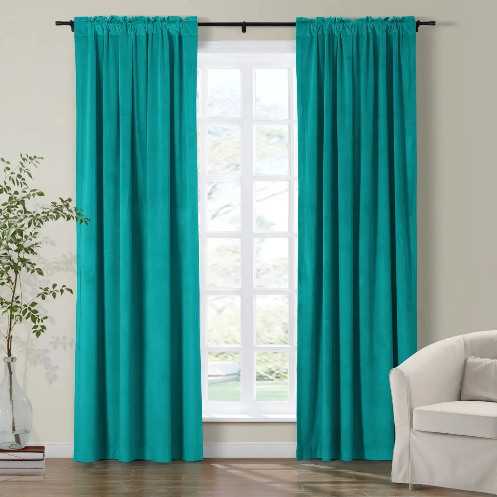 Luxury Birkin Velvet Curtains - Soft Blackout Drapes for Living Room & Bedroom - Premium Soundproof Thermal Insulated Window Treatments for Home Decor