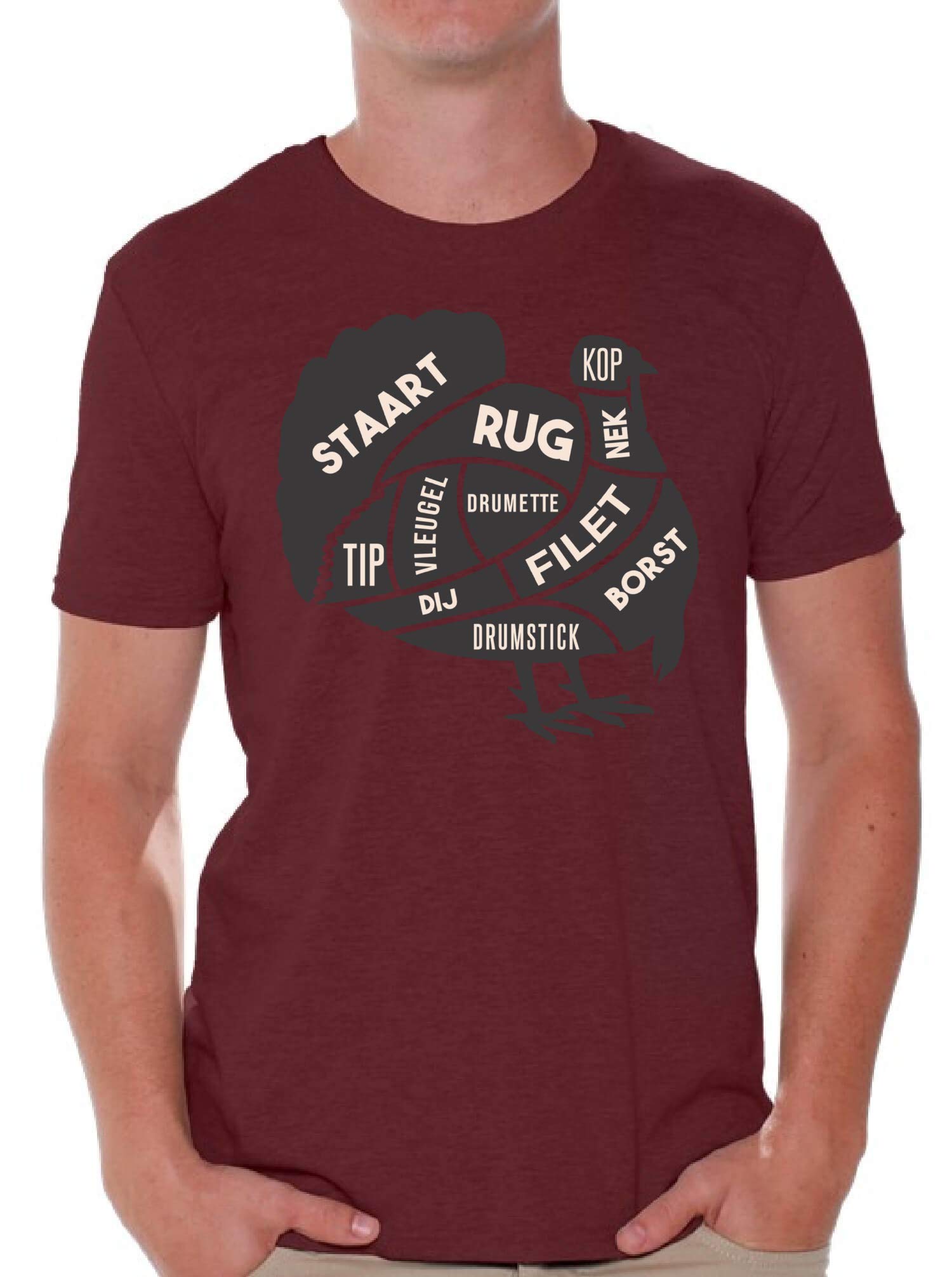 Funny Thanksgiving Turkey Meat T-Shirt for Men - Awkward Styles Graphic Tee - Perfect for Turkey Day Parties & Family Gatherings