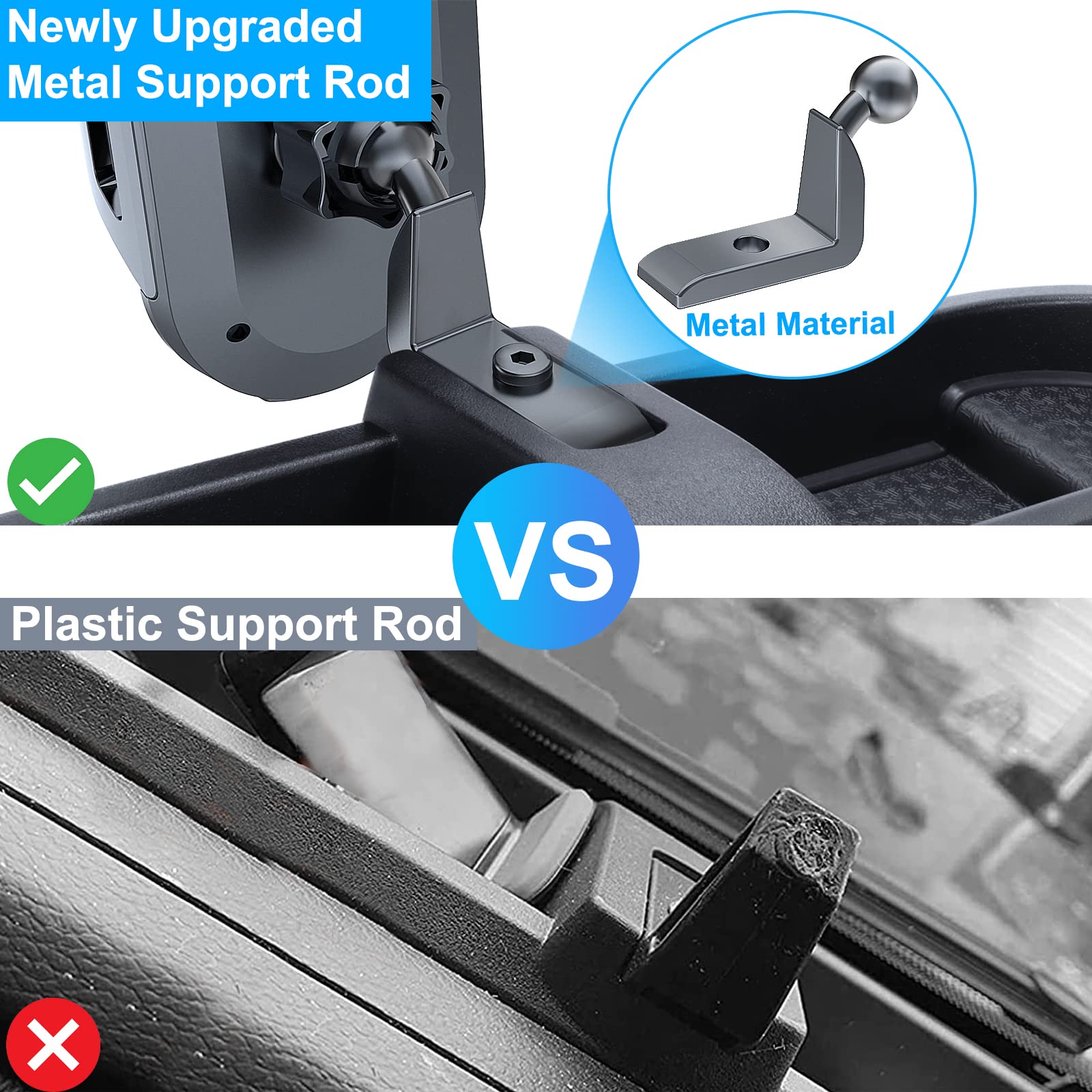 Universal Phone Mount Holder for 2018-2023 Jeep Wrangler JL/JLU & 2020-2023 Gladiator JT - Dashboard Multi-Angle Adjustable Car Phone Stand with Storage Tray Accessories (Not for Wrangler 4xe) - Perfect for Off-Roading, GPS Navigation & Hands-Free Calling