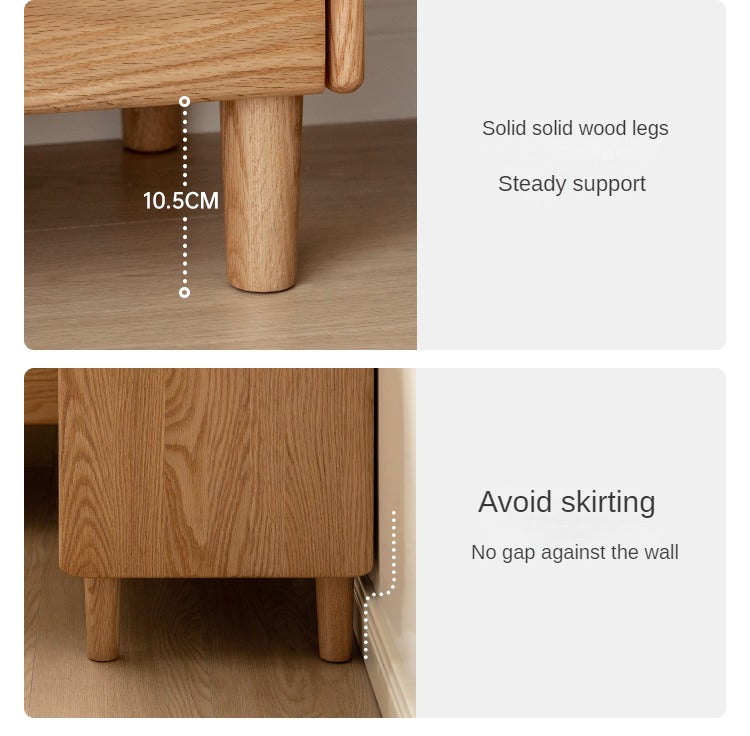 Solid Oak Wood Nightstand - Modern Bedside Table with Drawer for Bedroom, Living Room, or Guest Room - Durable & Stylish Furniture for Home Decor
