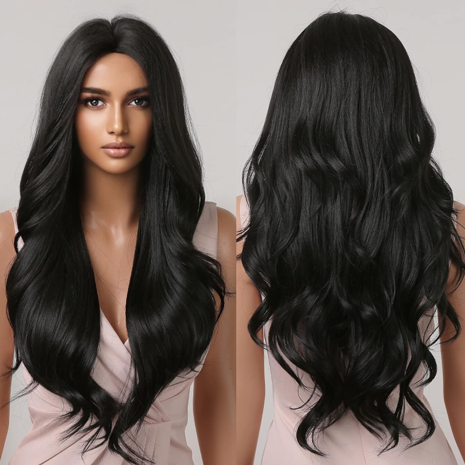 Xiweiya 13x3 Lace Front Wigs for Women - Black Body Wave 24