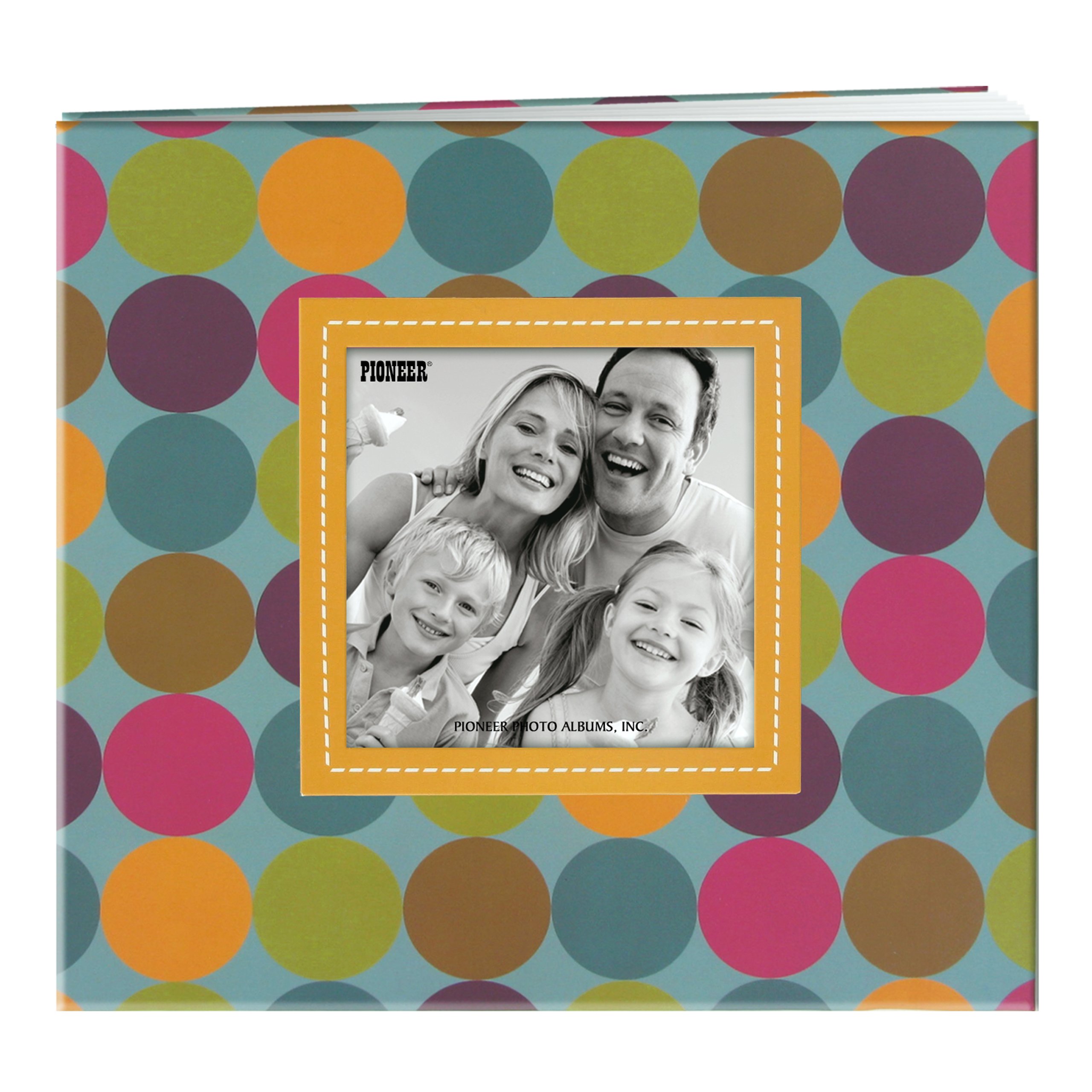 Pioneer MB-88EVF/D 20-Page Designer Scrapbook Album with Printed Raised Frame Dots Cover - Holds 8x8 Inch Photos - Perfect for Wedding, Baby, and Family Memory Keepsakes