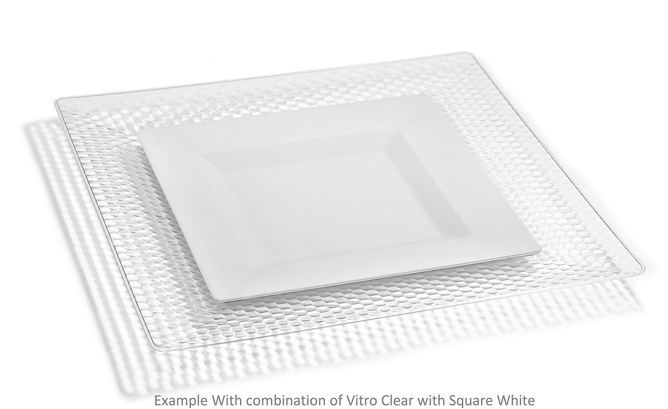 240-Pack Heavyweight Disposable Plastic Bowls - 12oz Square Clear Soup Bowls for Weddings, Parties & Events | Durable Vitro Plastic Bowls for Catering, Picnics & Family Gatherings