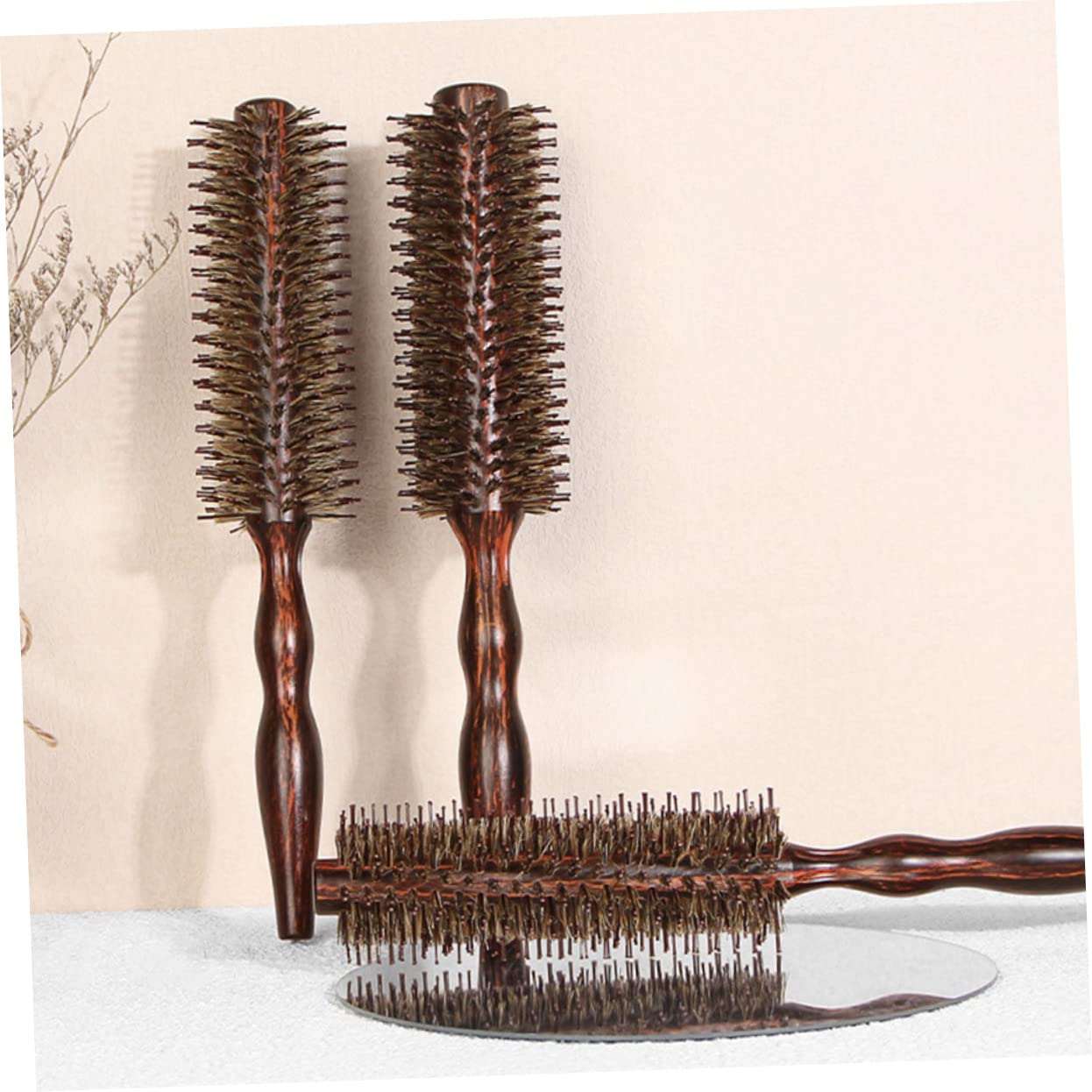 Beautifu Nylon Bristle Hair Brush - Detangling & Styling Comb for Curly Hair, Round Roller Brush with Soft Bristles for Smooth Curls - Perfect for Salon, Home Use & Travel