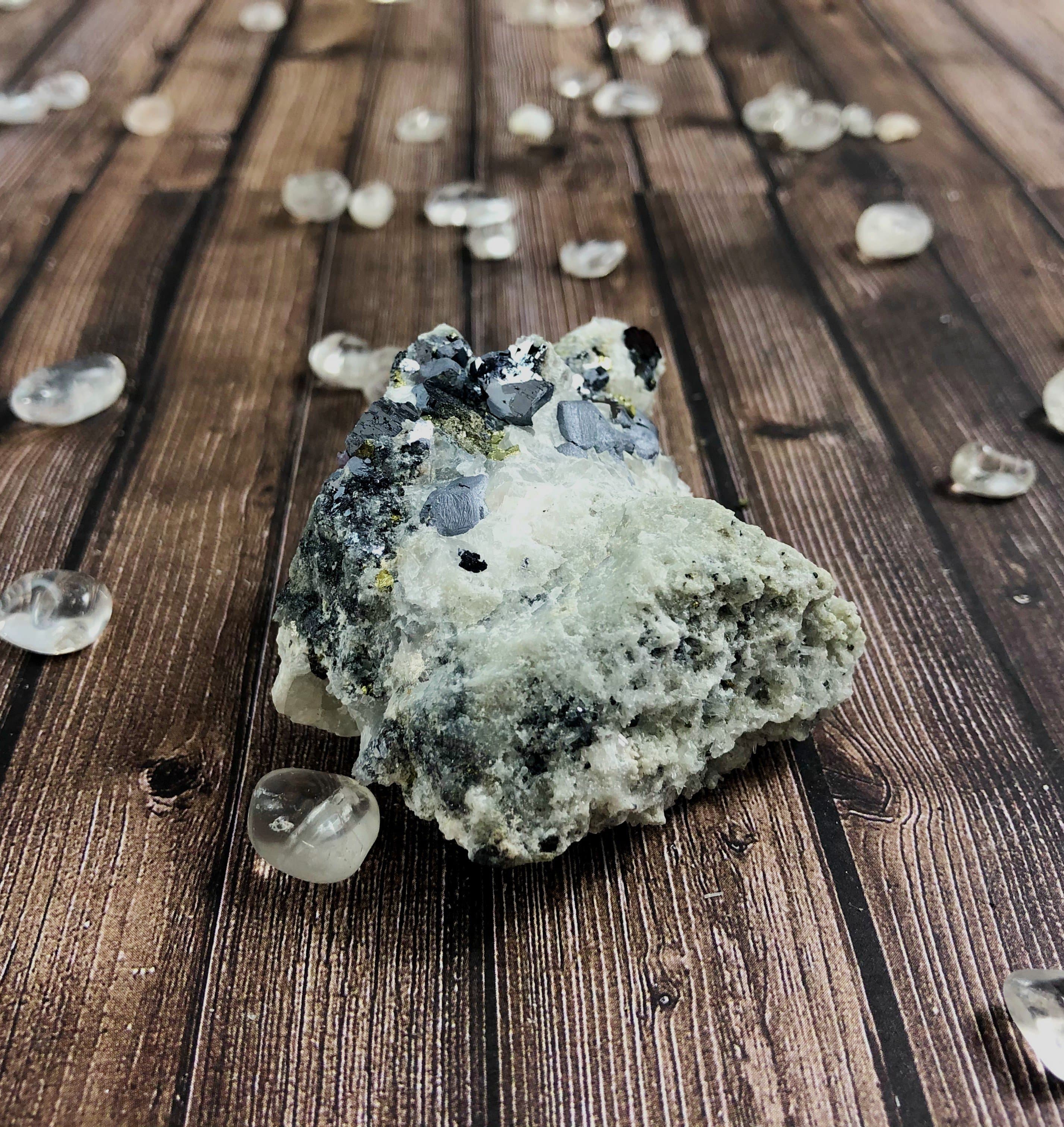 Natural Bulgarian Galena and Quartz Crystal Specimen - Rare Mineral Collection for Rockhounds, Geology Enthusiasts & Home Decor