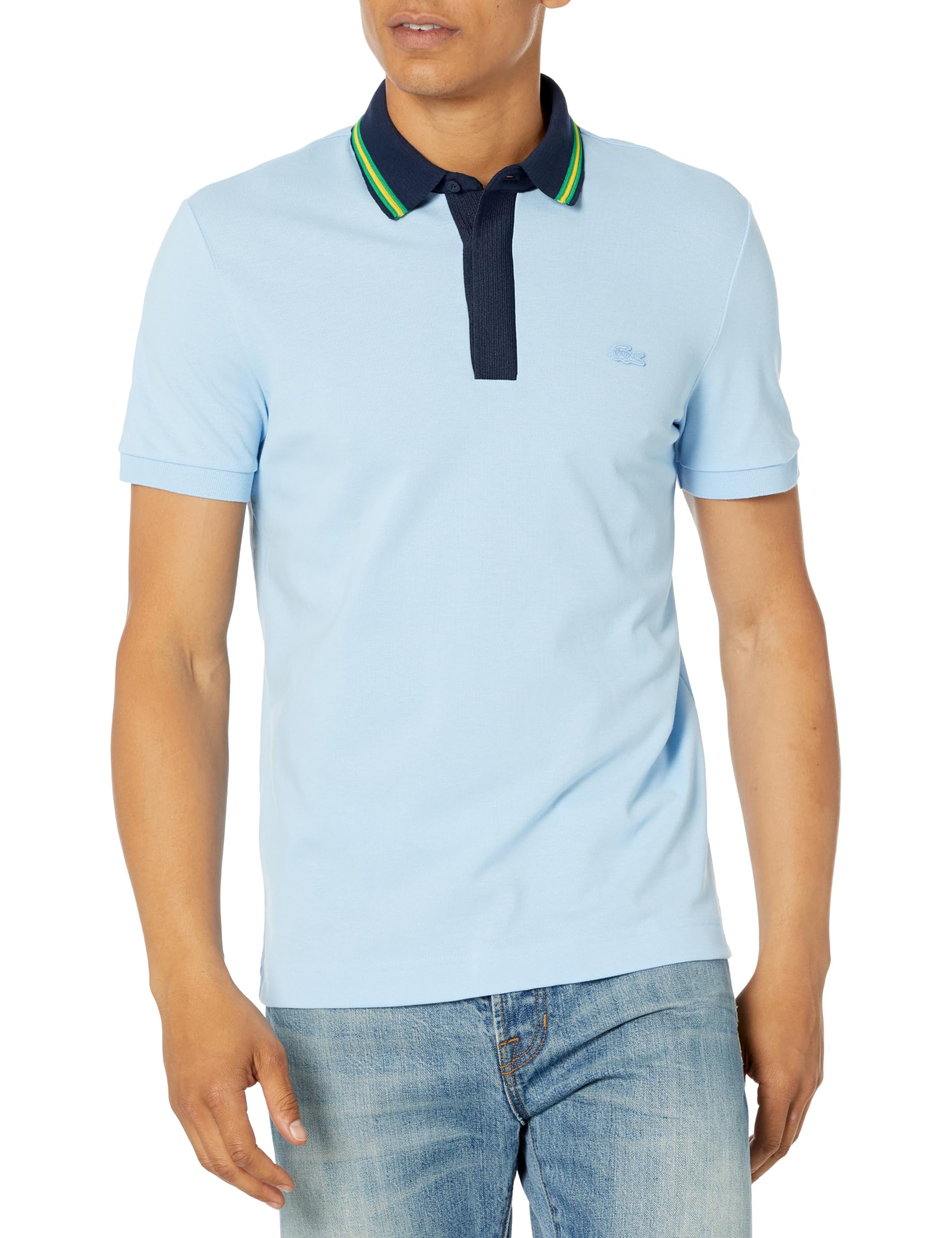 Lacoste Men's Regular Fit Contrast Neck Smart Paris Polo Shirt - Classic Casual Wear for Work, Golf & Everyday Outfits