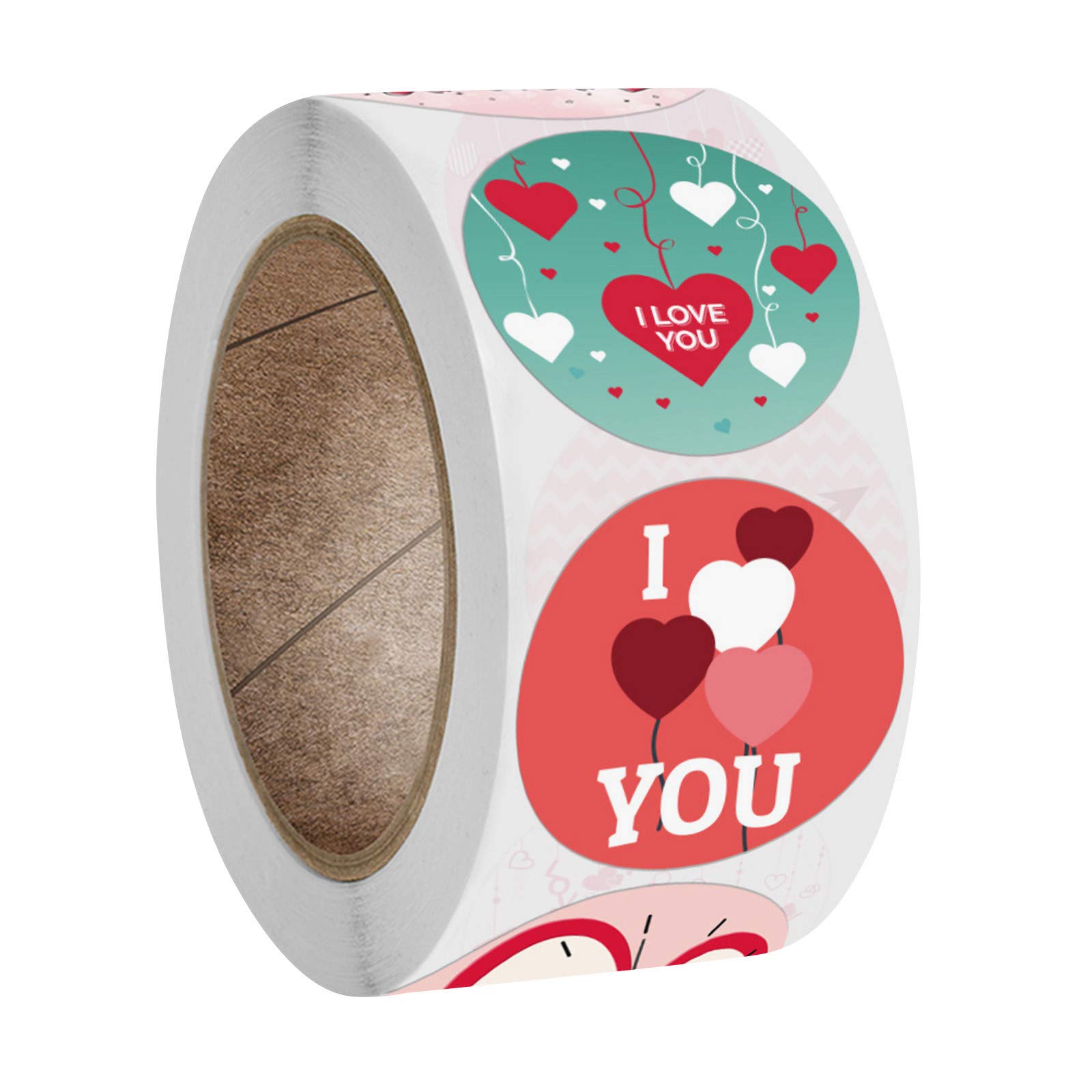 Valentine's Day Love Stickers - 500 Adhesive Decals Roll for DIY Crafts, Scrapbooking, Gift Wrapping & Party Decorations