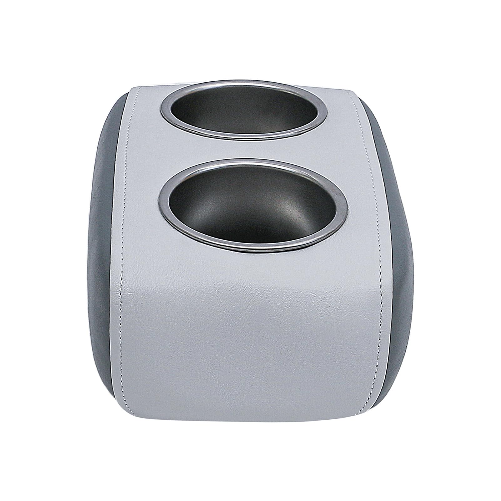 Stainless Steel Universal Boat Cup Holder - Double Drink Holder for Pontoon, Yacht, RV, Car - Portable Beverage Bottle Holder (Gray & Dark Gray) - Perfect for Boating, Camping, Road Trips & Outdoor Adventures