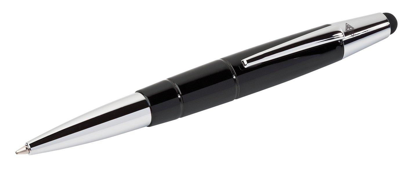 Pioneer 2-in-1 Stylus Touch Pen with Blue Ink - Precision Stylus for iPad, Tablets & Smartphones - Perfect for Drawing, Note Taking & Digital Signatures (Black)