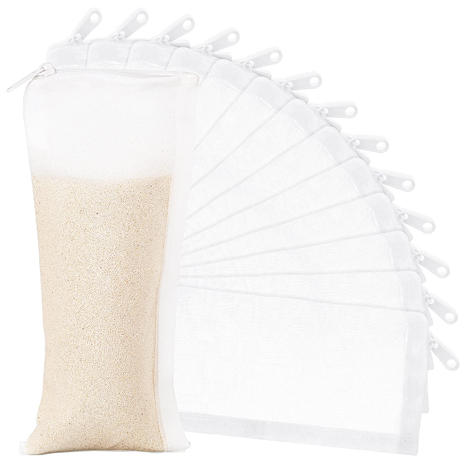 Geiserailie 15 Pack Aquarium Filter Media Bags - 150 Micron Fine Mesh Reusable Filter Bags with Zipper for Activated Carbon, Resins (3.1 x 7.9 Inch, Nylon) - Perfect for Freshwater & Saltwater Fish Tanks, Turtle Tanks, and Aquatic Plant Filtration