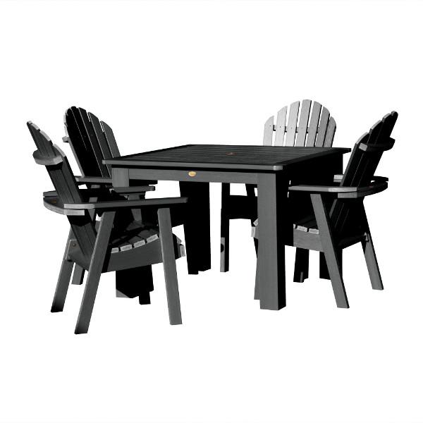 Hamilton Adirondack 5-Piece Square Outdoor Dining Set - Patio Furniture for Backyard, Garden, Deck & Poolside Dining