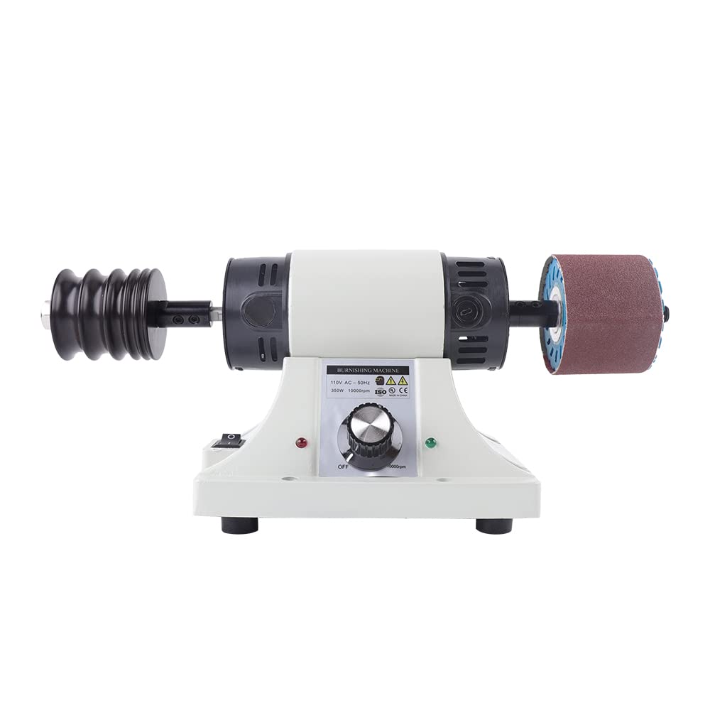 Professional Leather Edge Burnishing Machine & Polishing Kit - Adjustable Rosewood Grinding Head, 8000rpm 350W Motor for Vegetable Tanned Leather (110V) - Perfect for Leather Crafting, Shoe Repair & DIY Leather Projects - Fast US Shipping