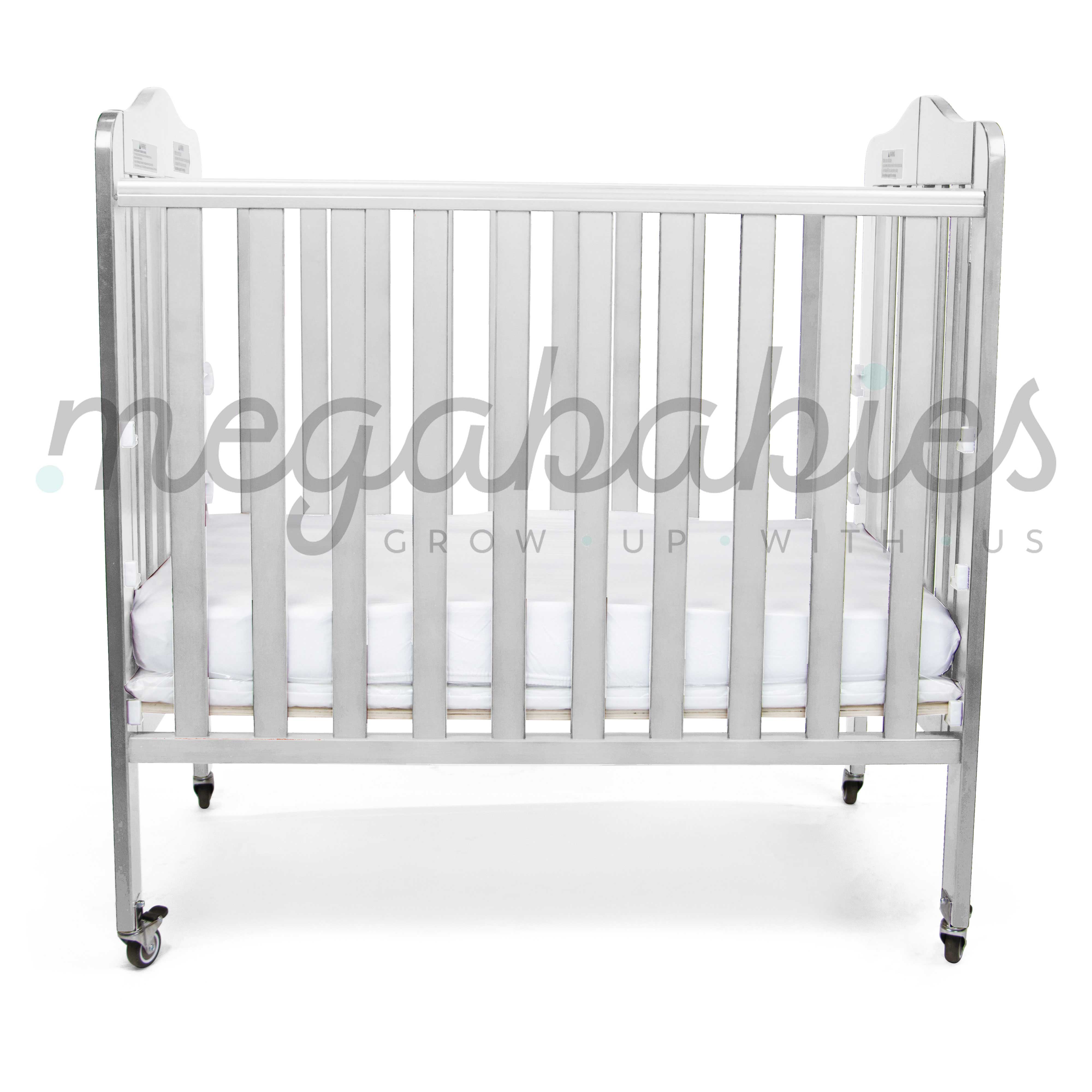 First Essentials Amber Curved Top Portable Mini Crib - Lightweight Baby Bed for Travel & Nursery | Compact Folding Design for Home, Daycare & On-the-Go Parents