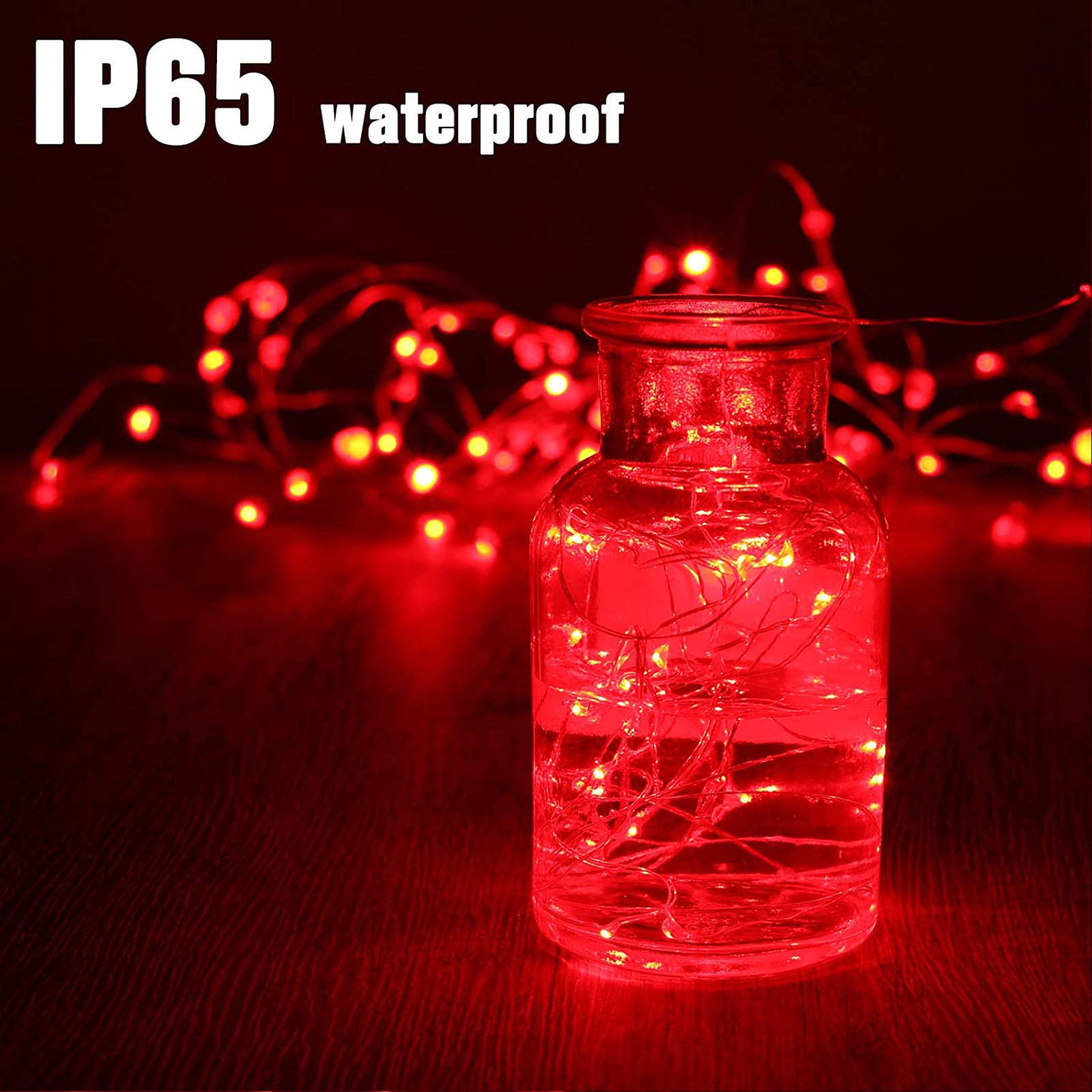 RUICHEN 33 Ft 100 LED Silver Wire Fairy Lights with Spool - Plug in Indoor/Outdoor String Lights for Bedroom, Wedding, Party, Garden & Christmas Decorations