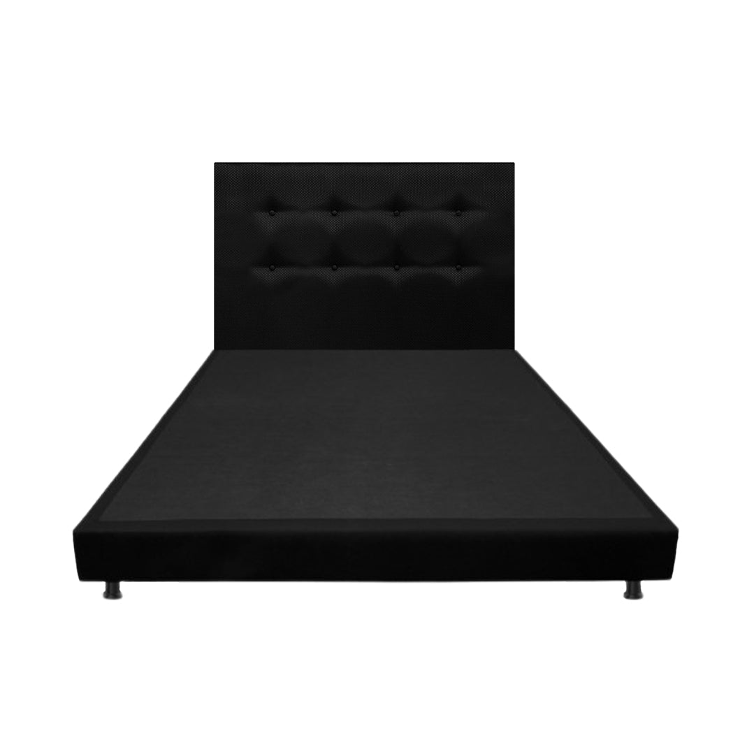 Dublin Black Bed Frame with Headboard 120x190cm - Sturdy Metal Legs for Modern Bedrooms | Perfect for Small Spaces & Guest Rooms