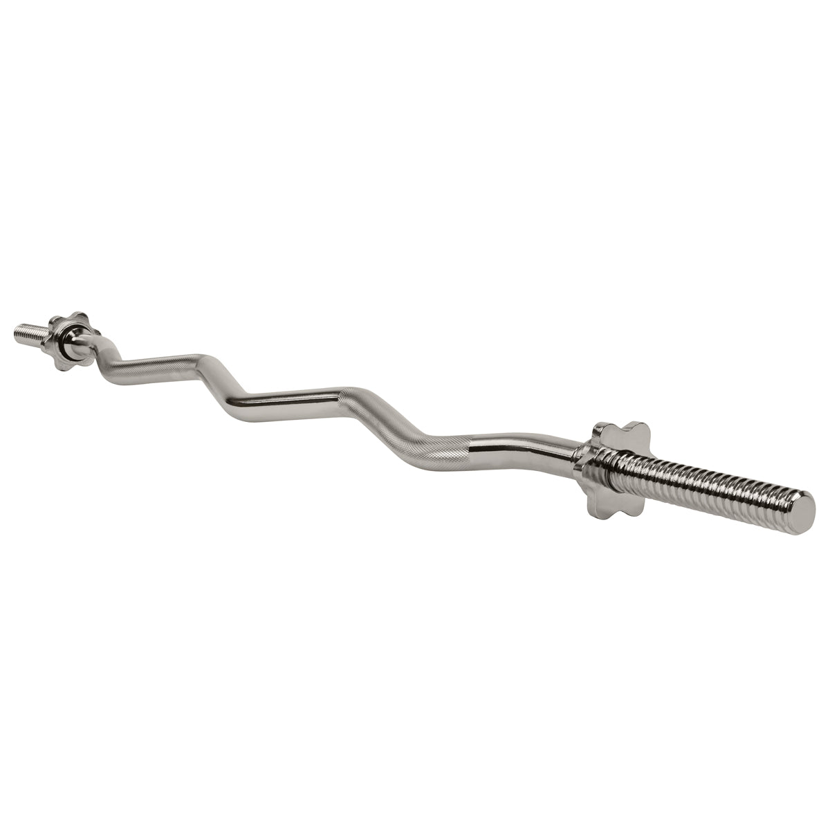 47-Inch Olympic Threaded Chrome Curl Bar with Ring Collars - Perfect for Home Gym Strength Training & Weightlifting Workouts