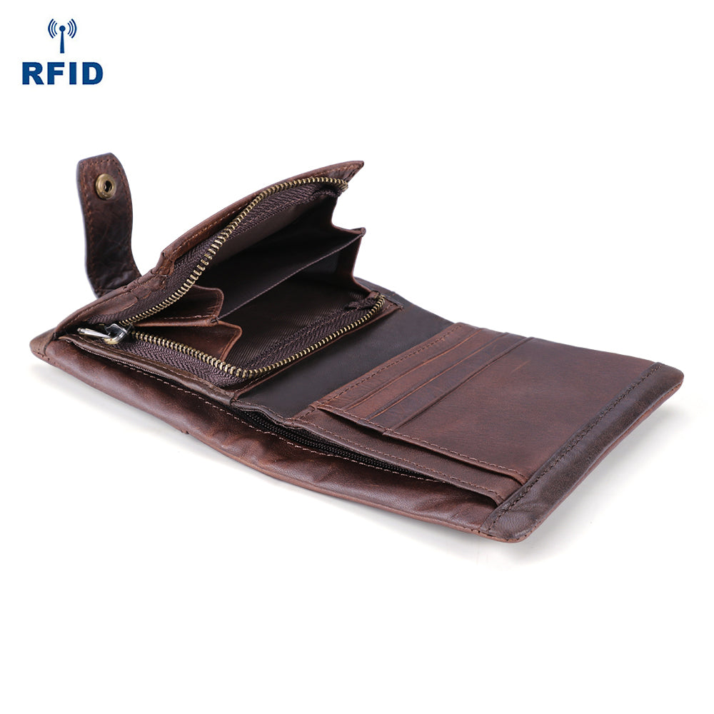 Personalized RFID Blocking Leather Bifold Wallet for Men - Slim Minimalist Design with ID Window & Card Slots - Perfect for Travel, Business & Everyday Use