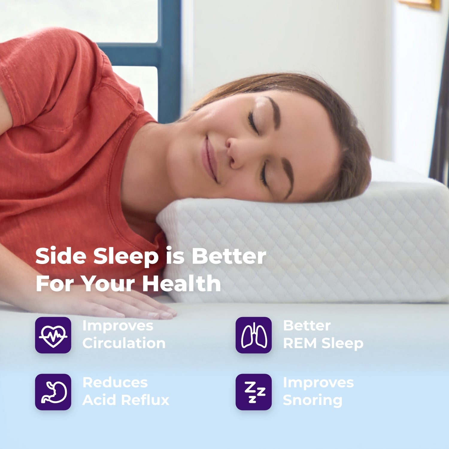 Best Side Sleeper Pillow for Neck Pain Relief - Ergonomic Memory Foam Pillow for Comfortable Sleep - Perfect for Back & Stomach Sleepers Too - Home & Travel Use