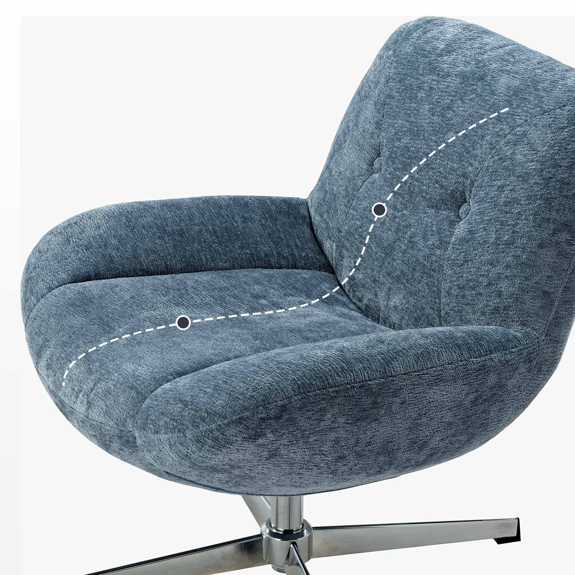 Henry Chenille Swivel Lounge Chair - Modern Velvet Accent Chair with 360° Rotation for Living Room, Bedroom, or Office - Perfect for Relaxing, Reading, and Entertaining Guests