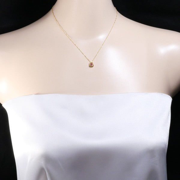 18K Yellow Gold Ruby and Diamond Pendant Necklace for Women | Elegant Jewelry Gift for Anniversary, Birthday & Special Occasions