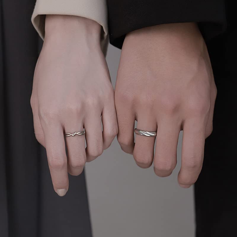Bishilin 925 Sterling Silver Wedding Ring Set for Women - Elegant Crystal Promise Rings for Couples, Anniversary & Engagement Jewelry Gift - Perfect for Romantic Occasions, Proposals & Special Moments