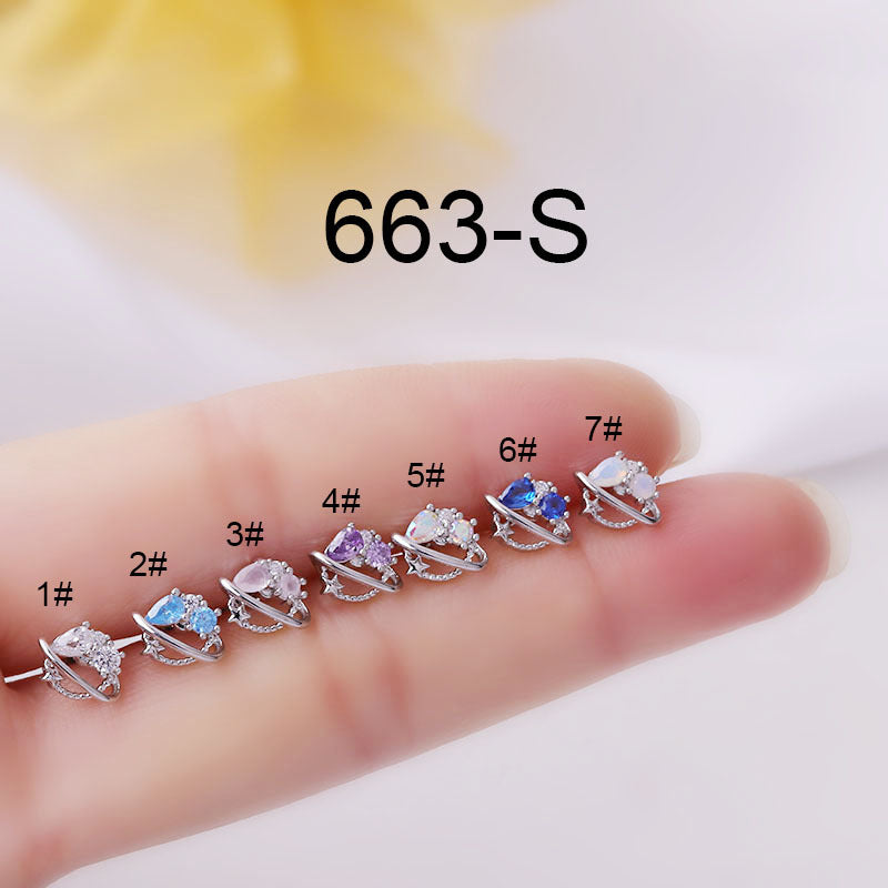 20G Cartilage Tiny Planet Tragus Stud Earrings - Minimalist Celestial Body Jewelry for Women | Perfect for Daily Wear, Parties & Special Occasions | HSPJ663