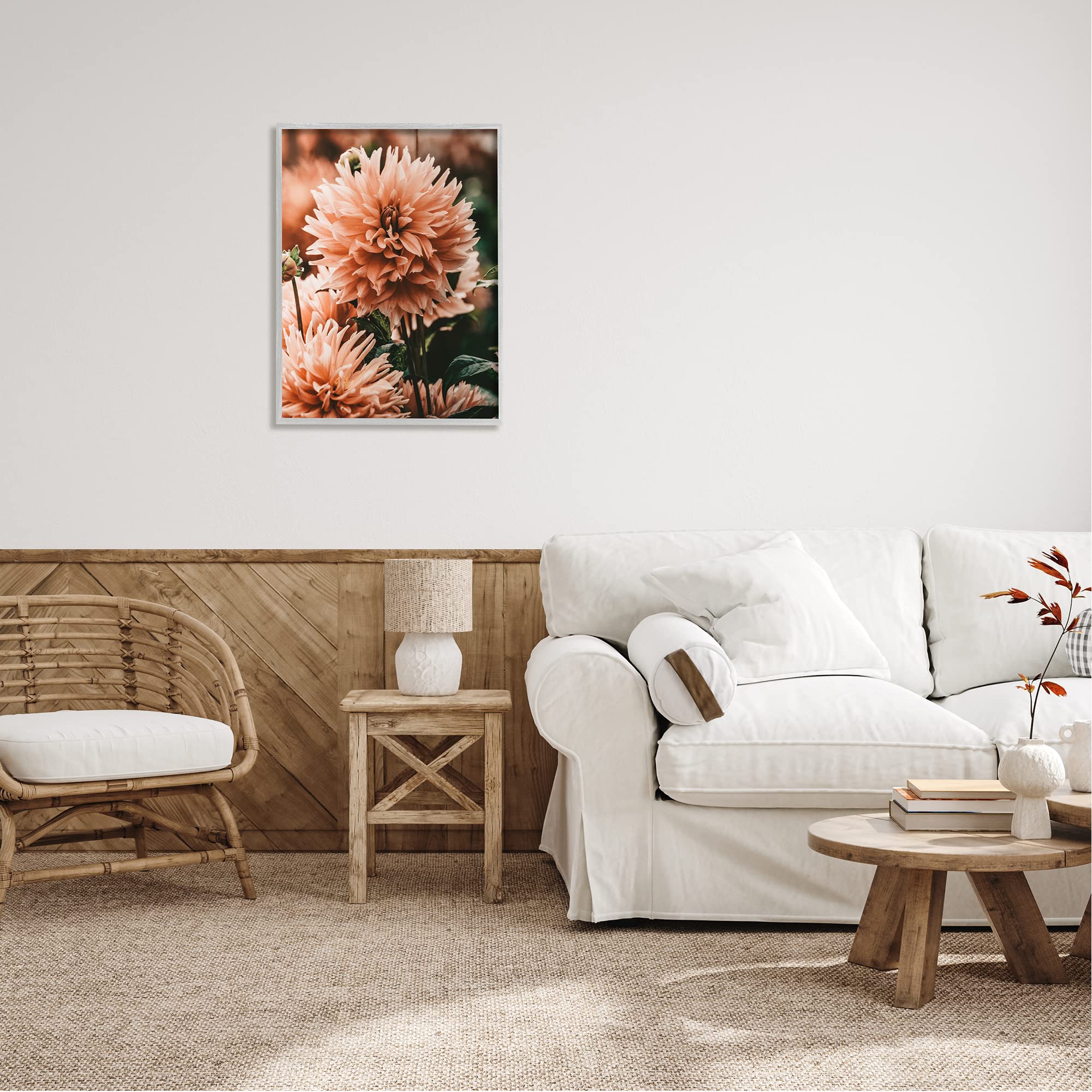Stupell Industries Wild Pink Dahlias Spring Flowers Closeup Photography Wall Art - Floral Decor for Living Room, Bedroom & Office - Designed by Amy Brinkman