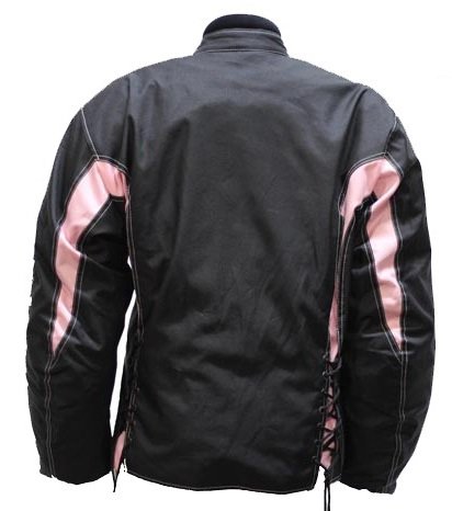 Women's Armored Black & Pink Textile Motorcycle Jacket - Durable Riding Gear for Street Biking & Commuting | Safety Protection for Female Riders
