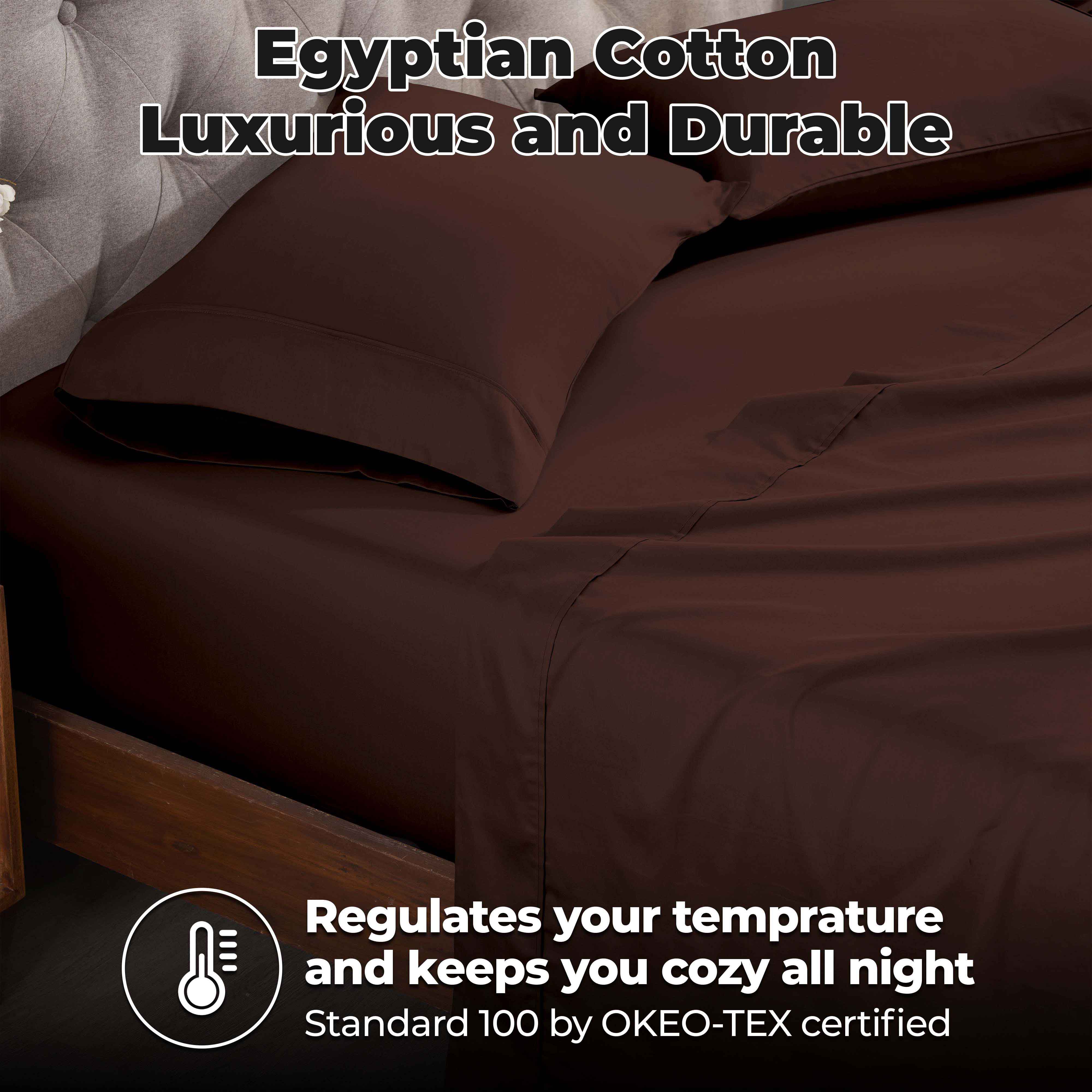Premium 400 Thread Count Egyptian Cotton Bed Sheet Set - Soft, Breathable & Durable for Ultimate Comfort - Perfect for Luxury Bedrooms & Hotels