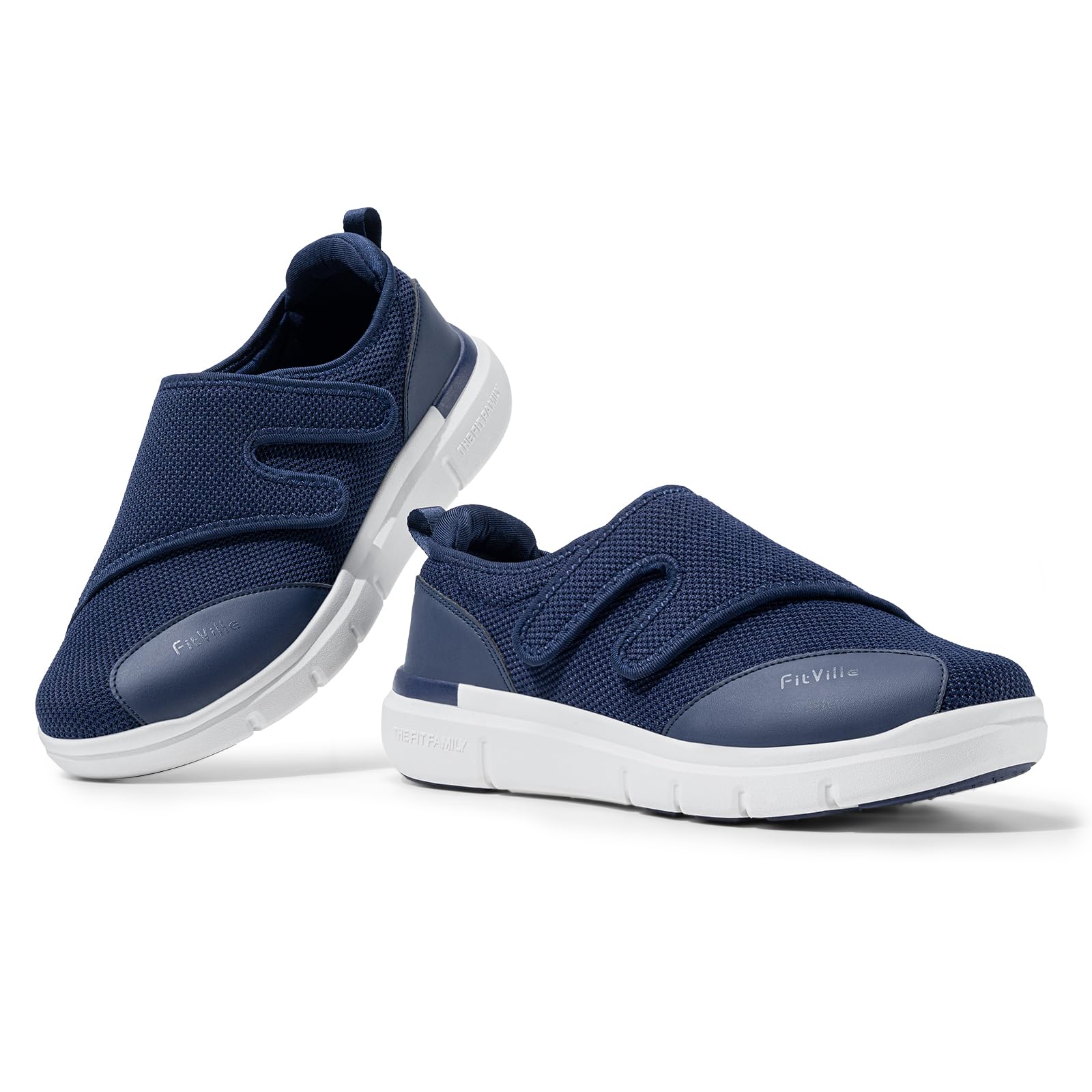 **FitVille Diabetic Shoes for Men – Extra Wide Width XX-Wide Orthopedic Slip-On Sneakers with Adjustable Closure & Arch Support – Therapeutic Cushioning for Swollen Feet – Ideal for Walking, Standing & Daily Comfort**