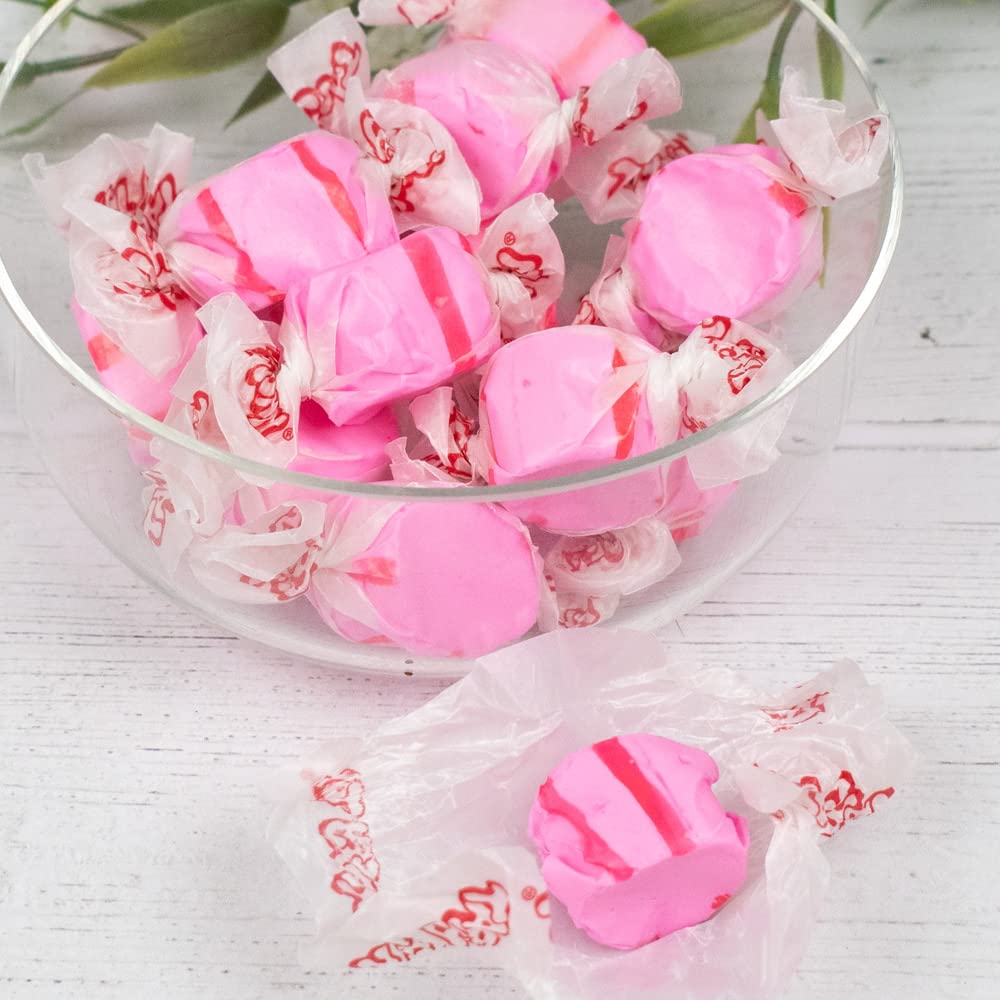 12ct Pink Cherry Taffy Candy in Organza Bags - Perfect for Baby Shower Party Favors, Birth Announcements & Gender Reveals (No Assembly Required) - Sweet Treats for Celebrations & Gift Giving