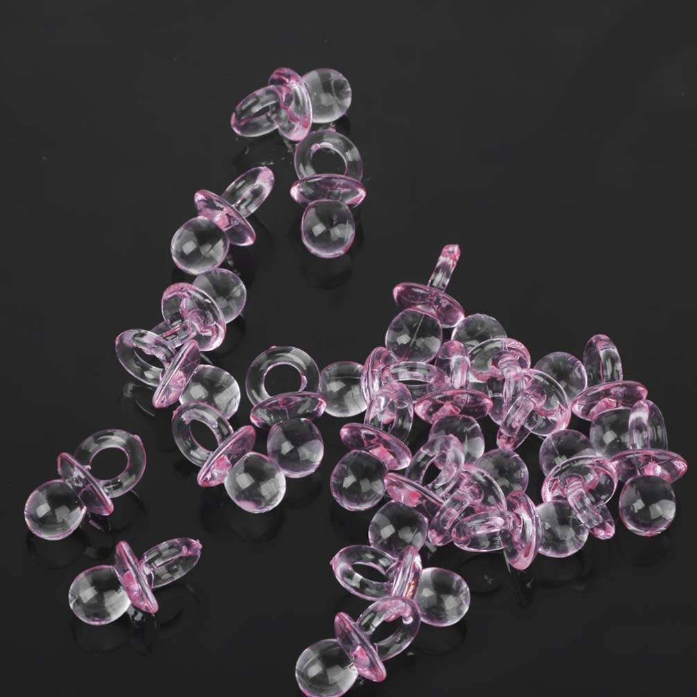 50pcs Mini Acrylic Pacifiers - Clear Baby Shower Confetti Decorations for Gender Reveal, Birthday Party Favors & Table Scatter - Perfect for Baby Showers, Bridal Showers, and Nursery Decor