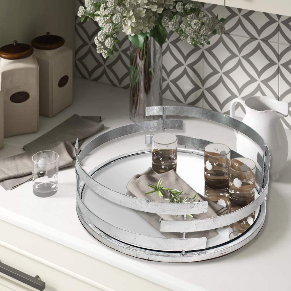Teton Home Minimalist Line Mirror Tray - Elegant Vanity Organizer for Jewelry, Perfume & Makeup | Perfect for Bathroom, Bedroom & Dressing Table Decor