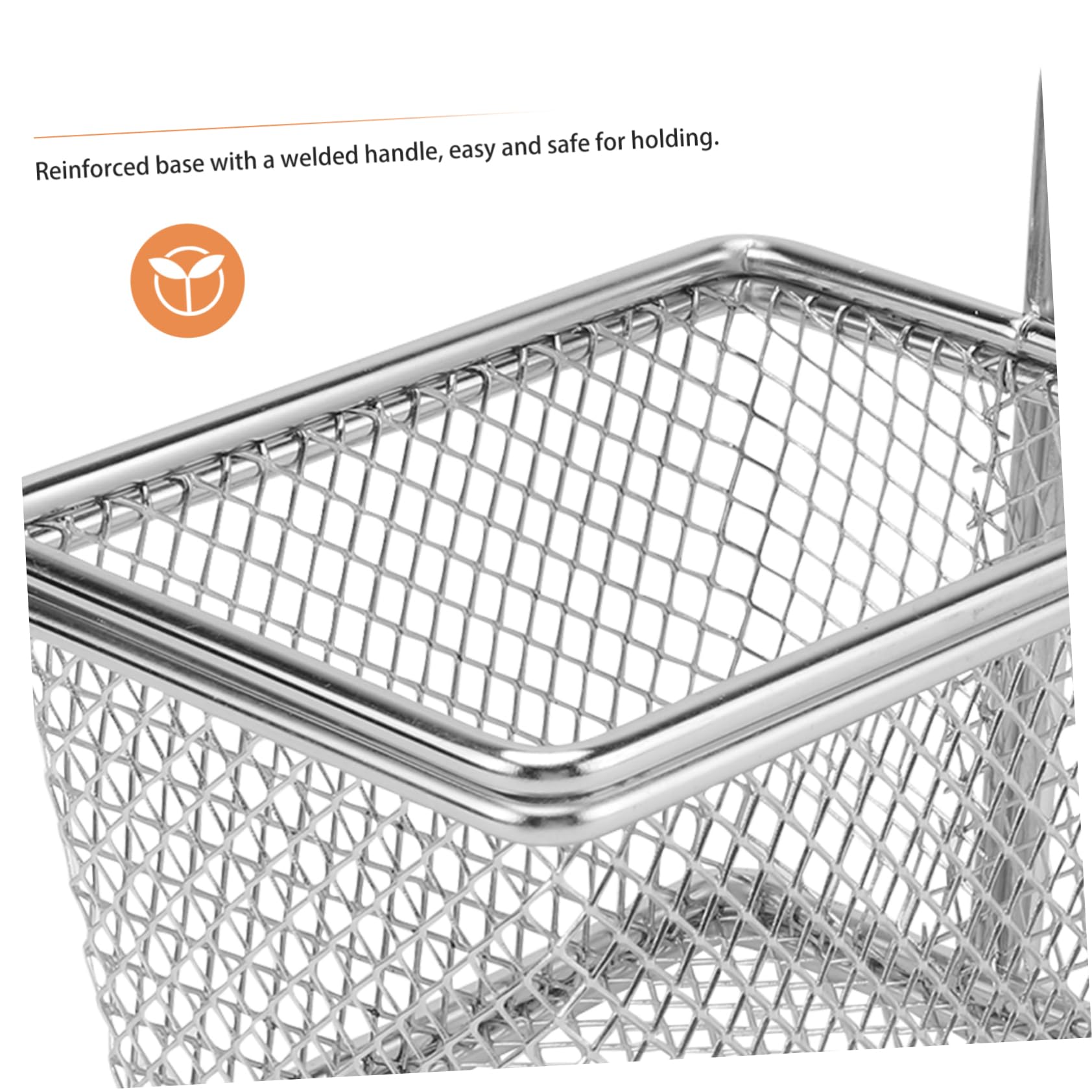 DOITOOL Stainless Steel Square Fry Basket - 1 Pc Wire Mesh Chip Basket for Frying Chicken, Fries & Chips - Durable Kitchen Strainer & Filter Spoon - Perfect for Restaurants, Food Trucks & Home Cooking