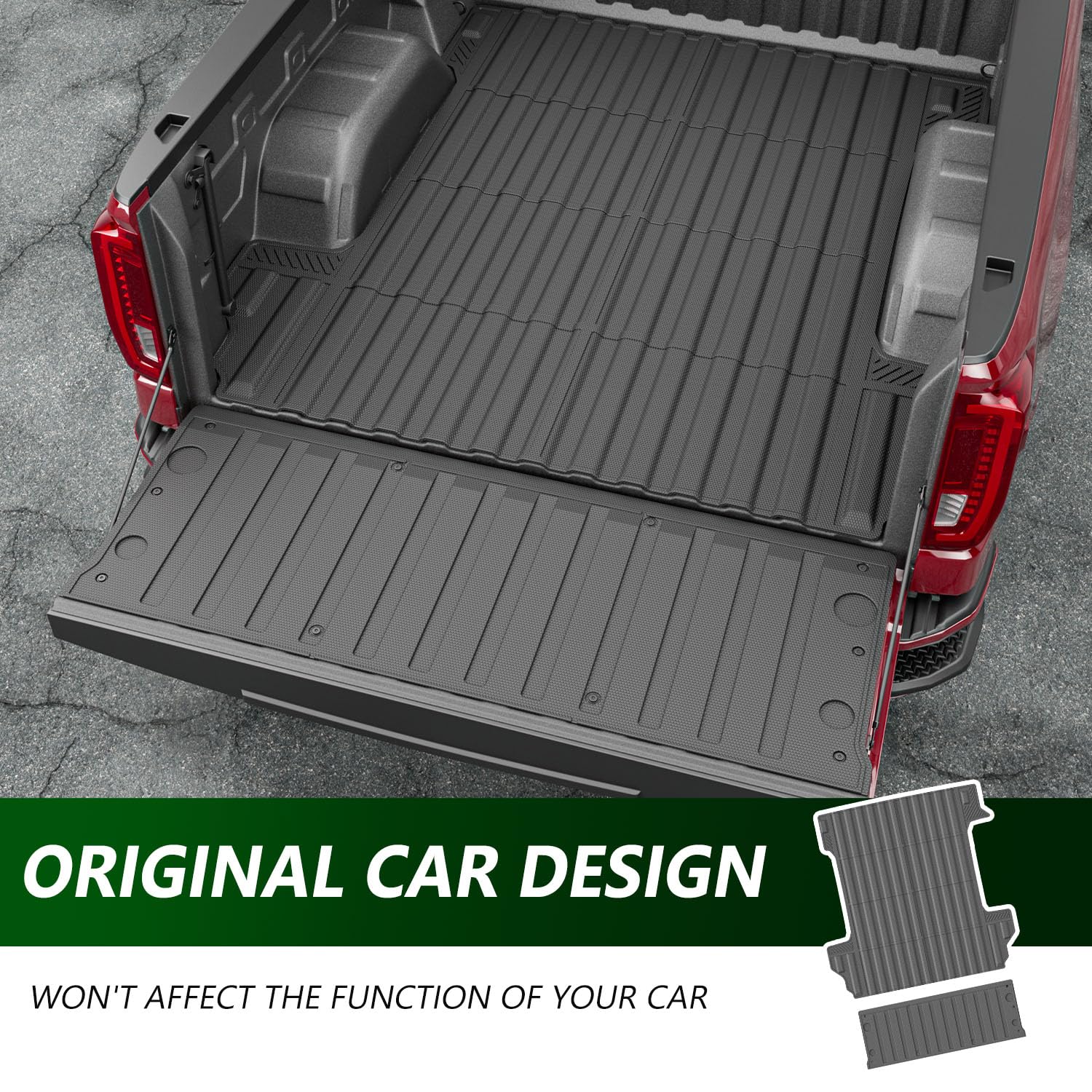 5.82FT Heavy Duty Truck Bed Mat Compatible with 2019-2025 Chevy Silverado & GMC Sierra 1500 | Tailgate Protector & Bed Liner Replacement | Durable Anti-Slip Floor Mat for Pickup Trucks | Perfect for Camping, Hauling & Outdoor Adventures