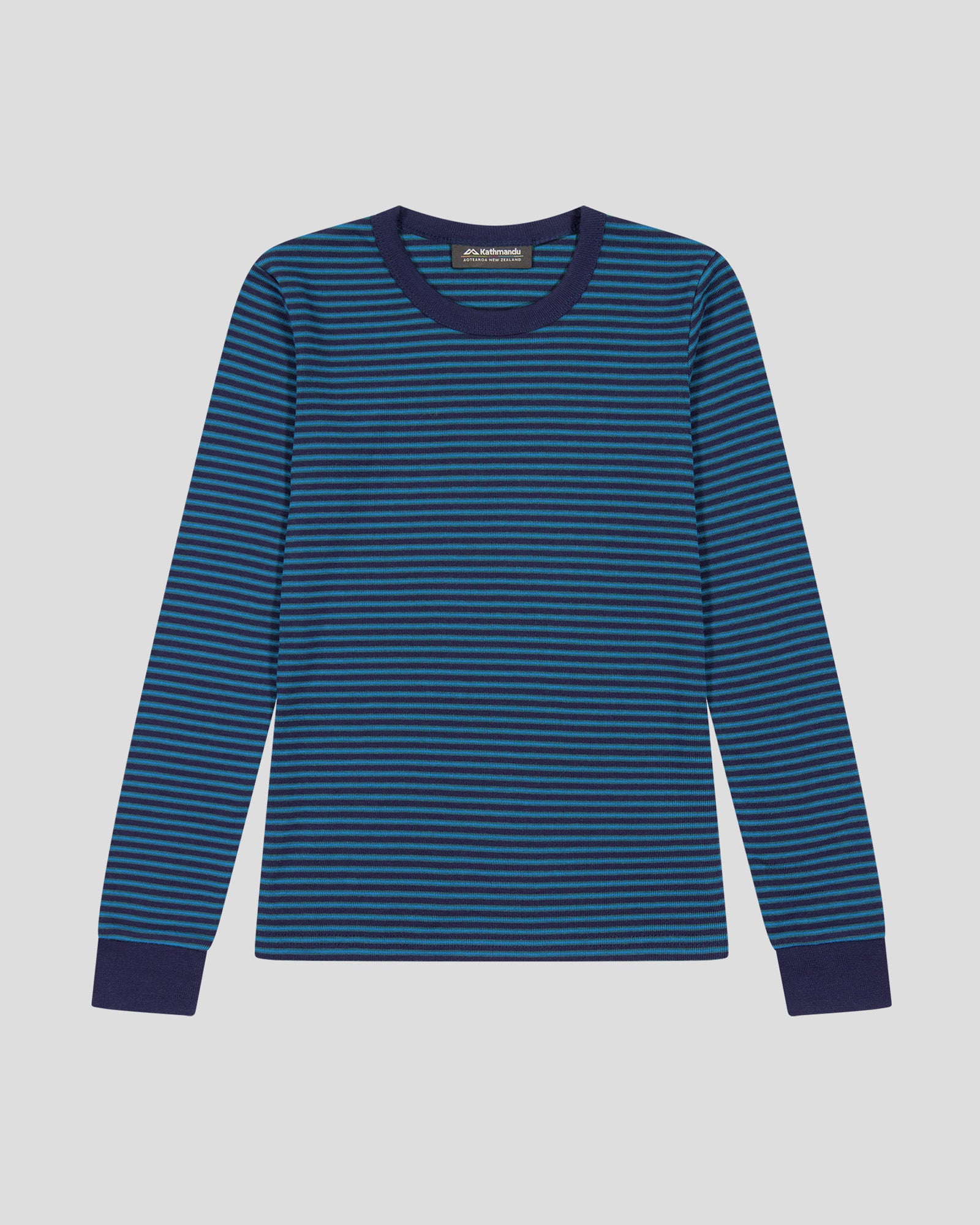 KMDCore Kids' Long Sleeve Top - Dark Eddy/Navy Stripe | Comfortable & Stylish Children's Shirt for School, Play & Everyday Wear