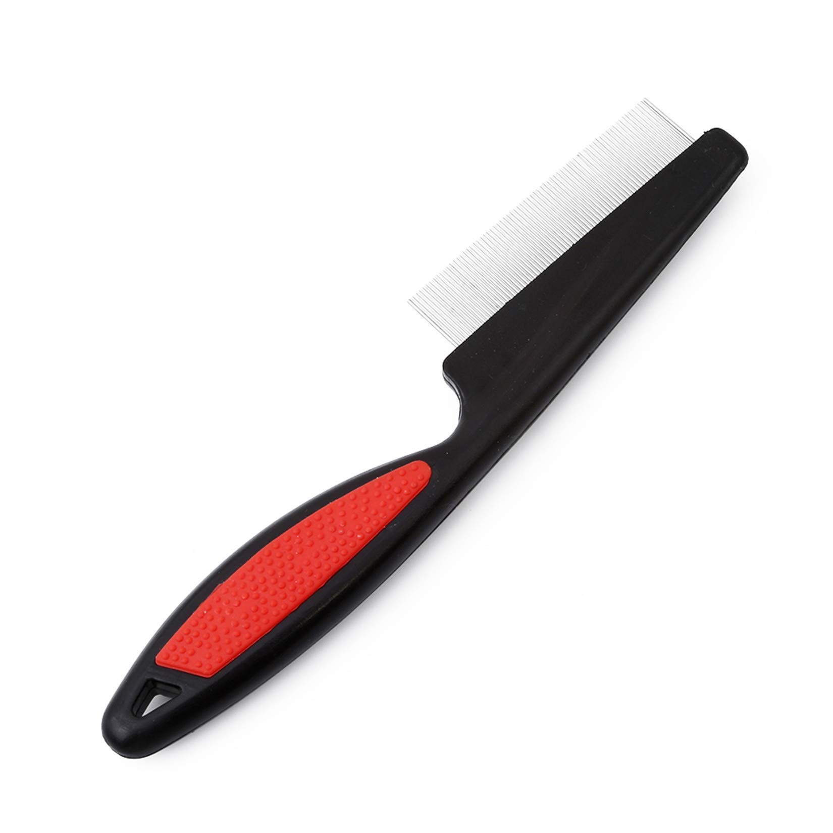Pet Flea Comb - Dense Tooth Grooming Tool for Dogs & Cats - Red