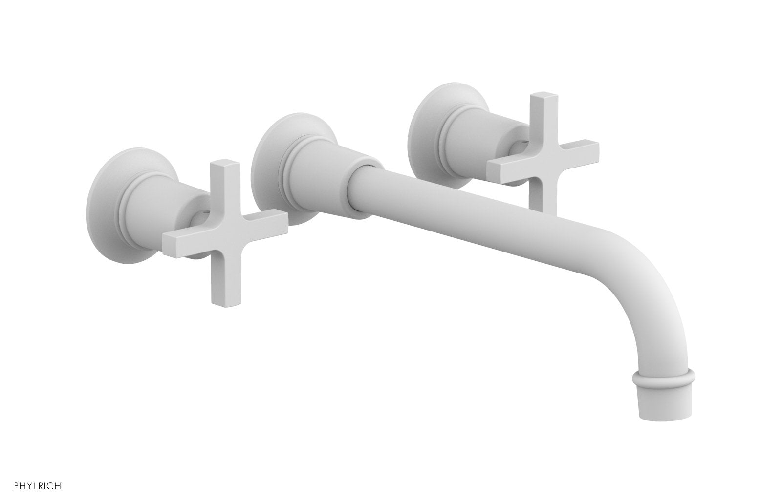 HEX MODERN Wall Mounted Lavatory Faucet Set with 10-Inch Spout and Cross Handles - Model 501 13 10 - Perfect for Bathroom Vanity, Powder Room & Modern Home Decor
