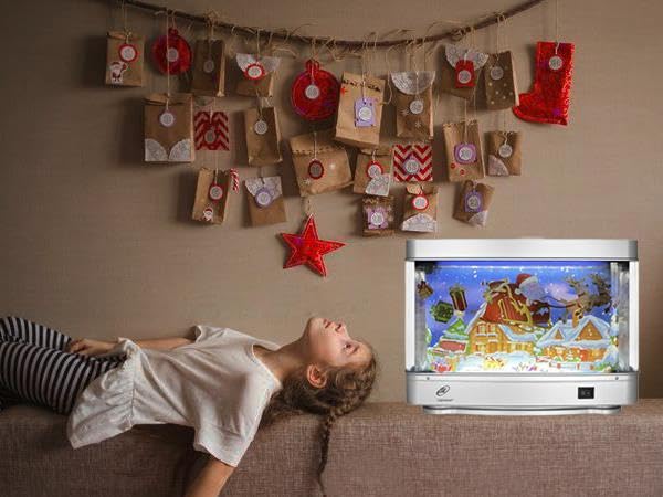 Lightahead Christmas Santa LED Motion Picture Lamp - Virtual Aquarium Night Light for Holiday Decor, Bedroom & Nursery