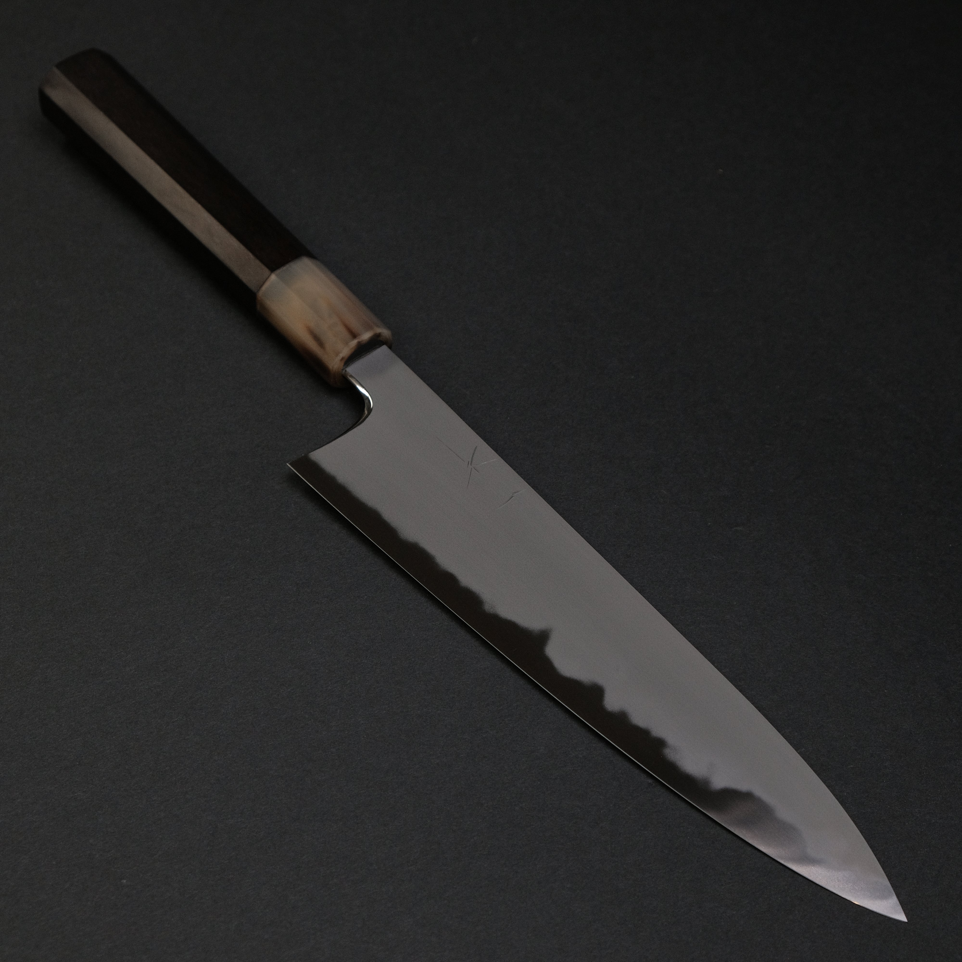 Hitohira Tanaka Yohei Blue #1 Kasumi Gyuto 210mm Japanese Chef Knife with Ebony Wood Handle - Perfect for Sushi, Meat Cutting & Professional Kitchen Use