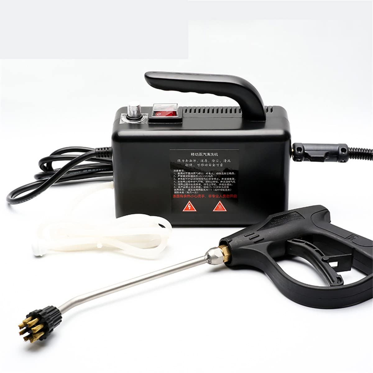 2600W High-Power Handheld Steam Cleaner for Kitchen, Bathroom, Car & Furniture - Portable Steam Cleaning Machine with Auto Pumping, 2600W Black - Perfect for Deep Cleaning Grime, Grease & Stains