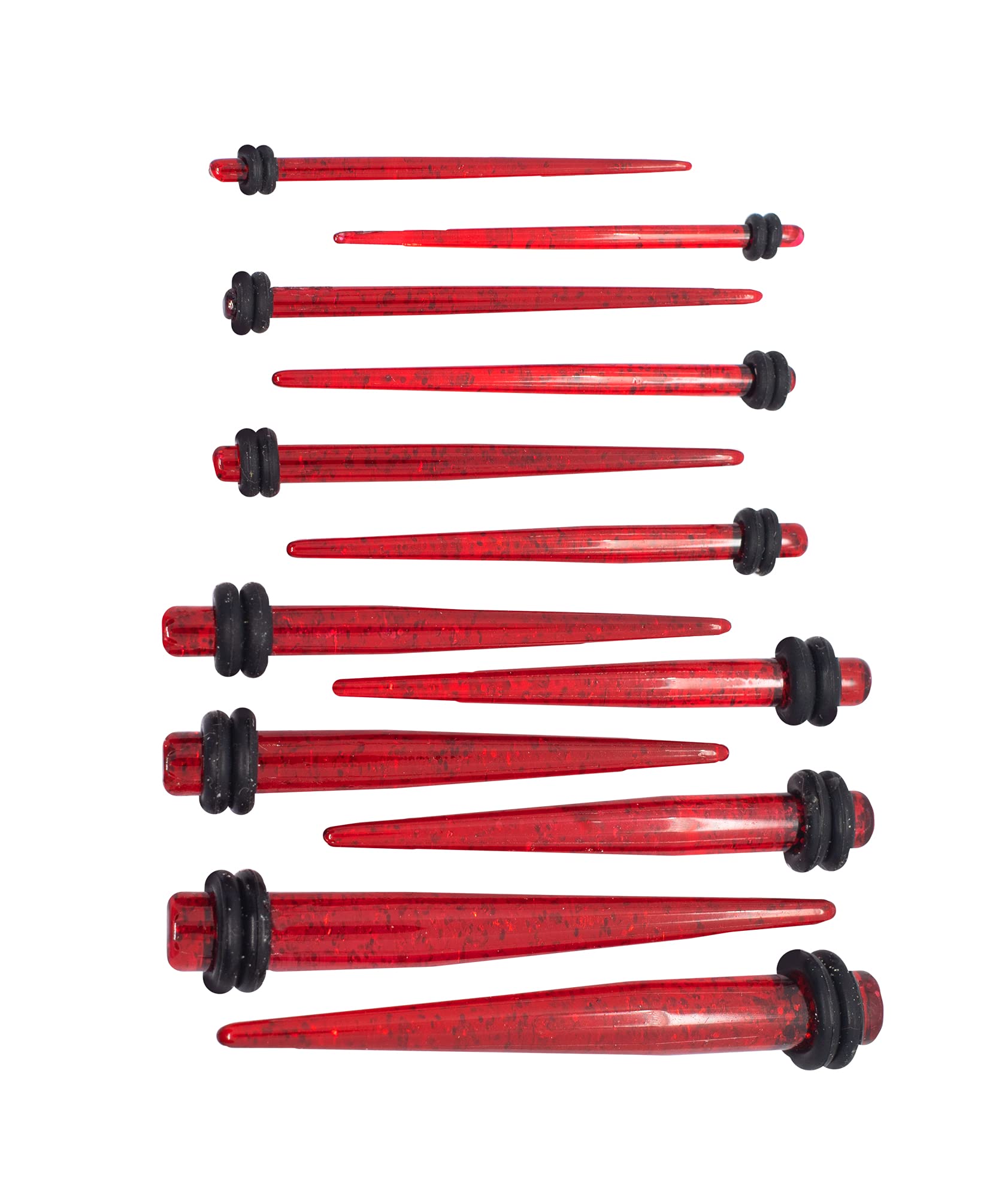 12-Piece Red Acrylic Taper Candle Set for Dining Table, Wedding Centerpieces & Romantic Home Decor