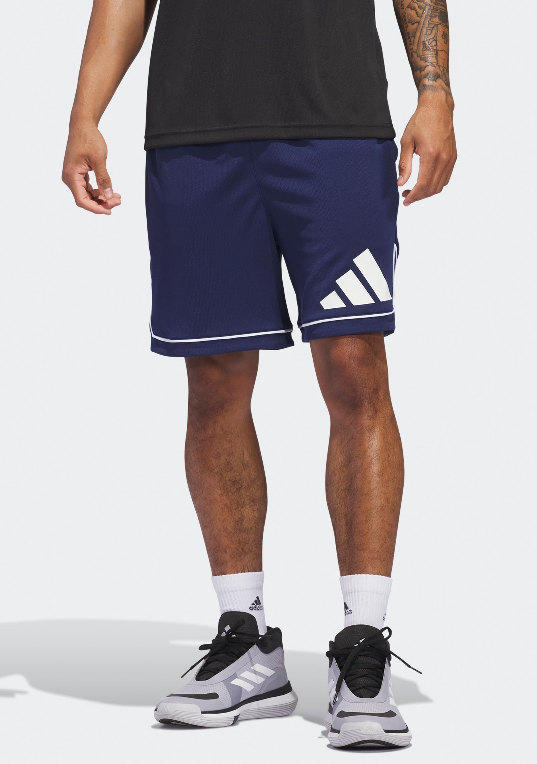 Adidas Men's Basketball Shorts with Badge of Sport Logo - Breathable Gym Workout Shorts for Running, Training & Casual Wear