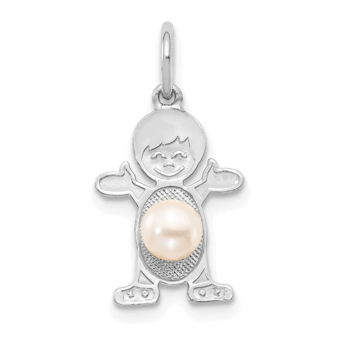 14K White Gold Oval Cultured Pearl Pendant Necklace for Women - Elegant Jewelry Gift for Birthday, Anniversary & Special Occasions
