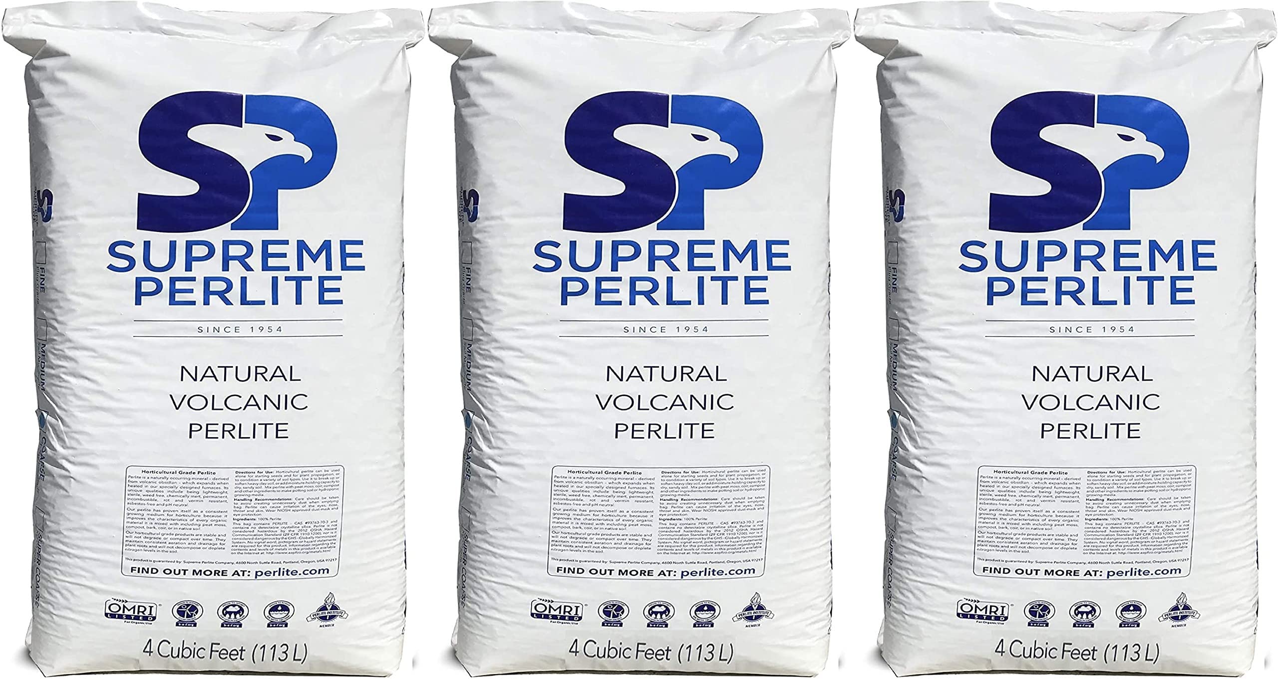 EasyGo Premium Horticultural Perlite Coarse Grade - 4 Cubic Feet (103 Quarts) - 3 Pack for Indoor/Outdoor Plants, Gardening, Hydroponics & Soil Aeration - Ideal for Houseplants, Succulents & Seed Starting