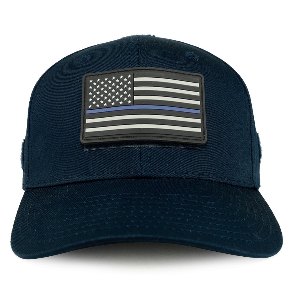 USA Tactical Baseball Cap with Rubber Thin Blue Flag Patch for Outdoor & Military Use
