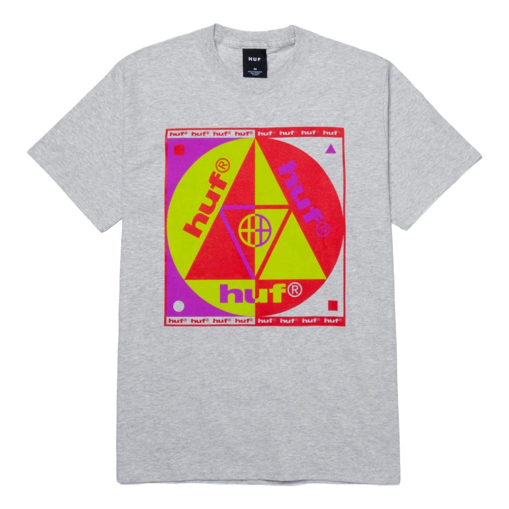 HUF Blue Code Short Sleeve T-Shirt for Men - Soft Cotton Grey Tee - Casual Streetwear for Everyday Wear & Urban Fashion